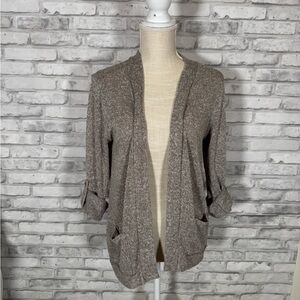 About A Girl Tan Cardigan Sweater with Open Front